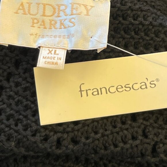 AUDREY PARKS + Francesca's Crochet Black Midi Dress Halter NEW NWT XL - Picture 8 of 10